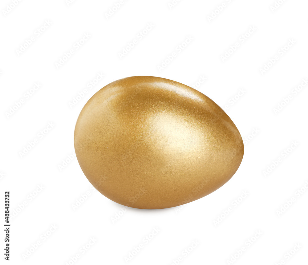 One shiny golden egg isolated on white One shiny golden egg isolated on white
