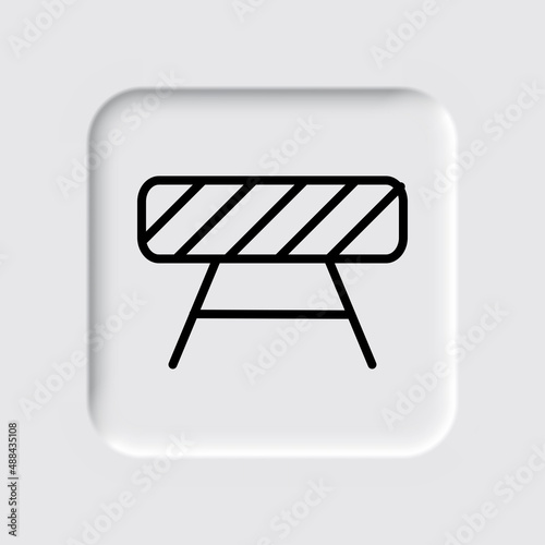 Barrier simple icon. Flat desing. Neumorphism design.ai