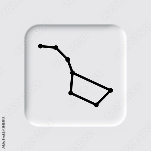 Big Dipper simple icon. Flat desing. Neumorphism design.ai