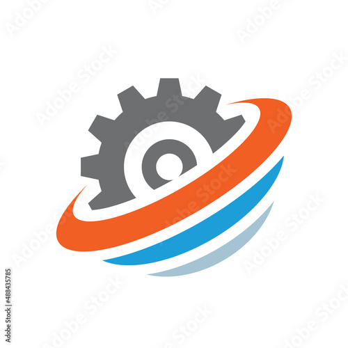 Gear - concept business logo template vector illustration. Cog wheel abstract sign. Mechanic industry technology graphic design icon. 