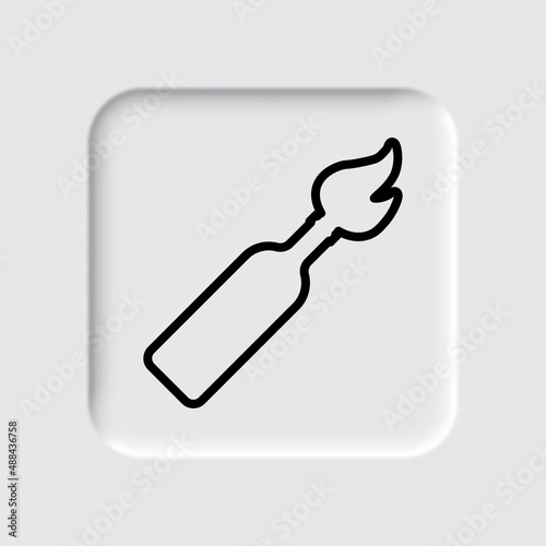 Molotov cocktail simple icon. Flat desing. Neumorphism design.ai