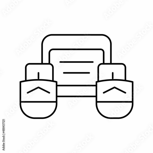 fly fishing pontoon line icon vector illustration
