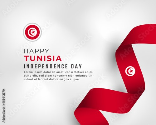 Happy Tunisia Independence Day March 20th Celebration Vector Design Illustration. Template for Poster, Banner, Advertising, Greeting Card or Print Design Element