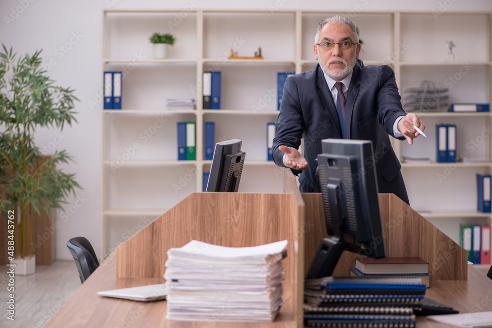 Old male employer and too much work in the office Old male employer and too much work in the office