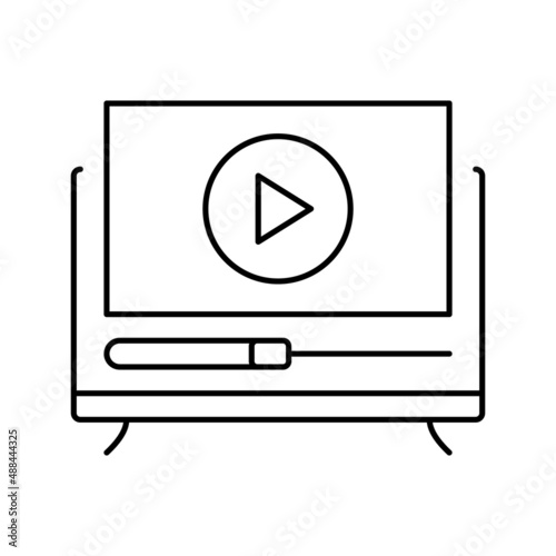 movies leisure line icon vector illustration