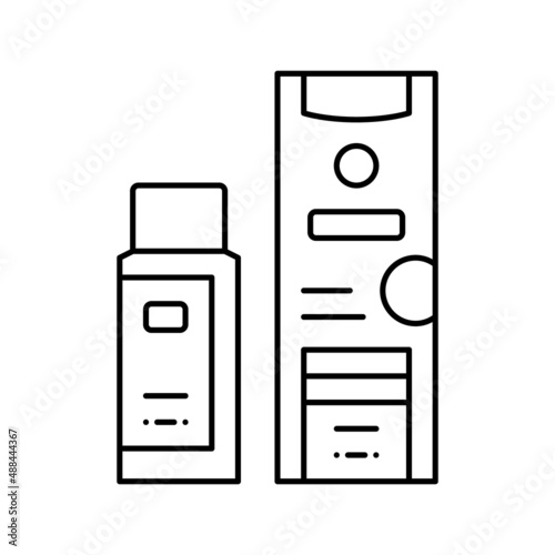 clarifier and oxide packages for hair coloring line icon vector illustration