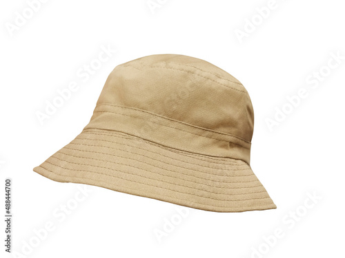 Brown bucket hat on a white background