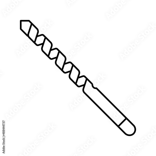 twist bit for drilling hole line icon vector illustration