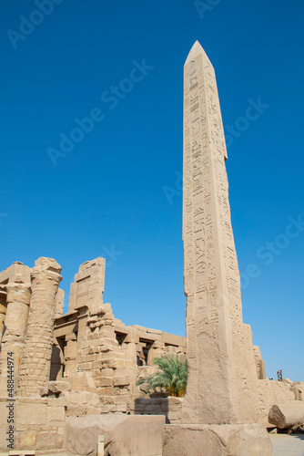 Obelisk at Karnak Temple, Thebes, dedicated to Amun, Luxor, Egypt