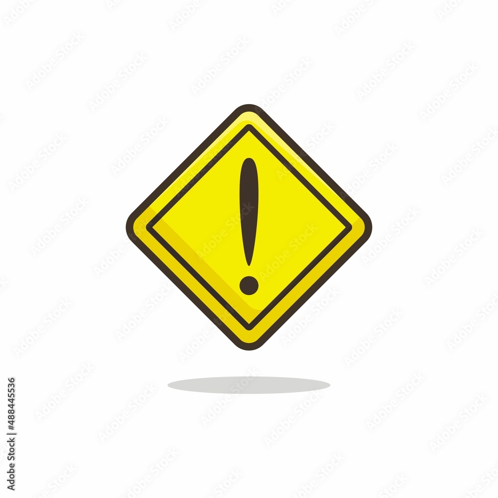 Warning sign icon. Warning sign flat style isolated on a white background - stock vector. Warning sign icon. Warning sign flat style isolated on a white background - stock vector.