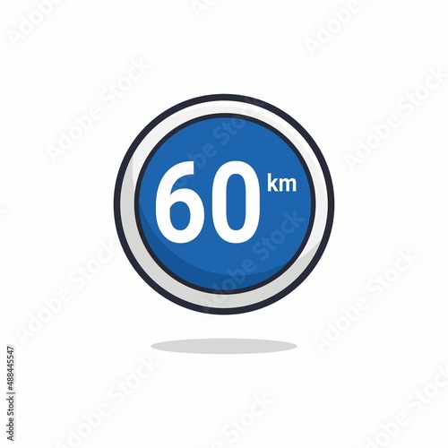 Minimum speed sign icon. Minimum speed flat style isolated on a white background - stock vector.