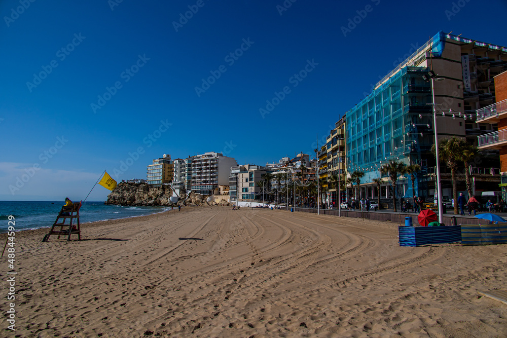landscape of Benidorm Spain in a sunny day on the seashore