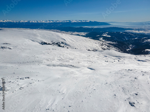Aerial view of Vitosha Mountain near Cherni Vrah peak, Bulgaria © Stoyan Haytov
