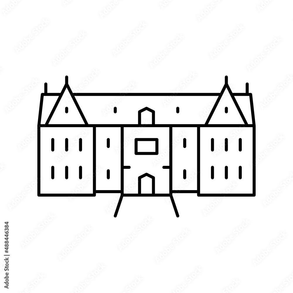 mansion house line icon vector illustration