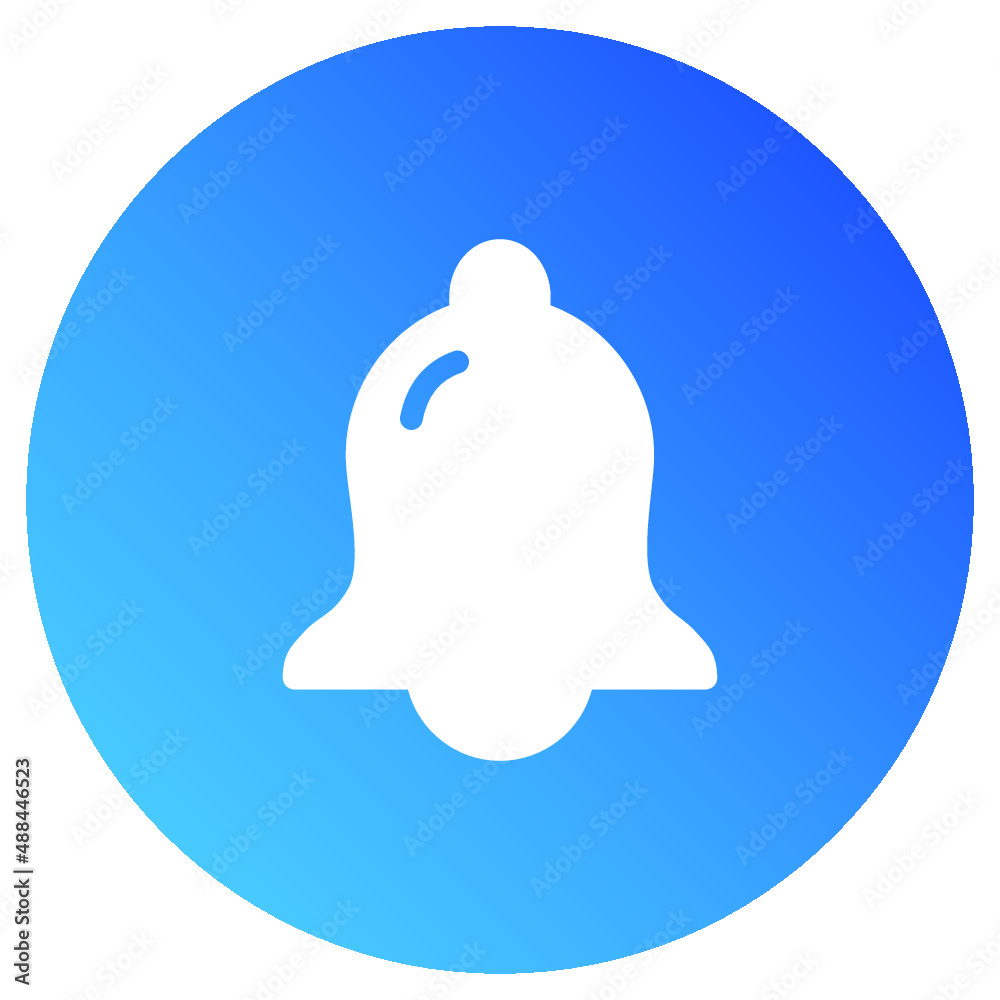 Illustration of Bell Notification button design icon Illustration of Bell Notification button design icon