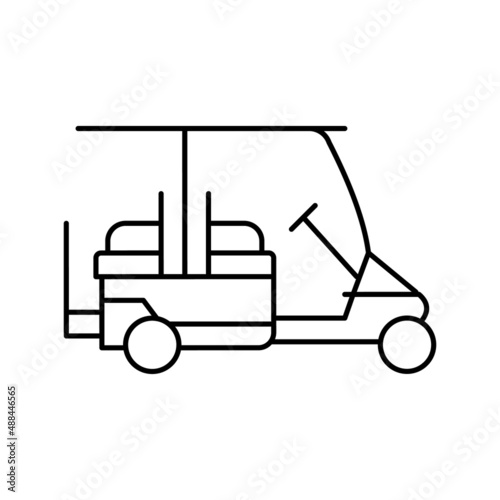 caddy golf club car line icon vector illustration