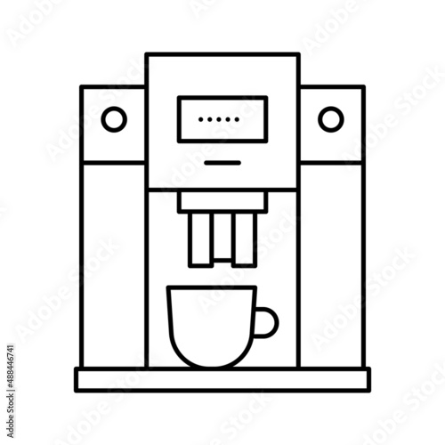 machine coffee brewing professional electronic equipment line icon vector illustration