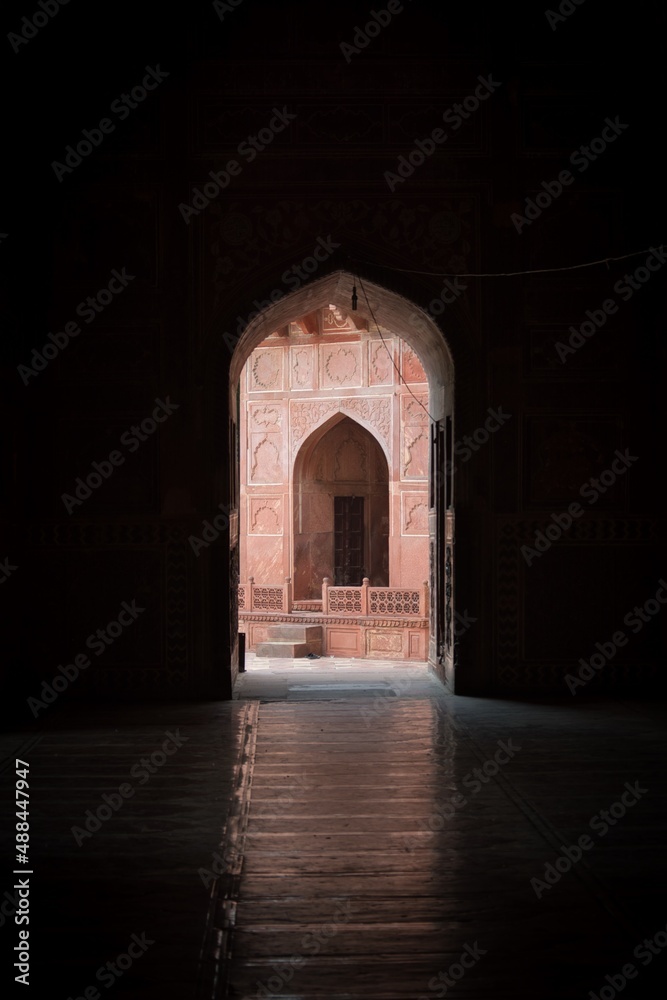 Fototapeta premium Inside the mosque of the Taj Mahal. Agra, Uttar Pradesh, India.