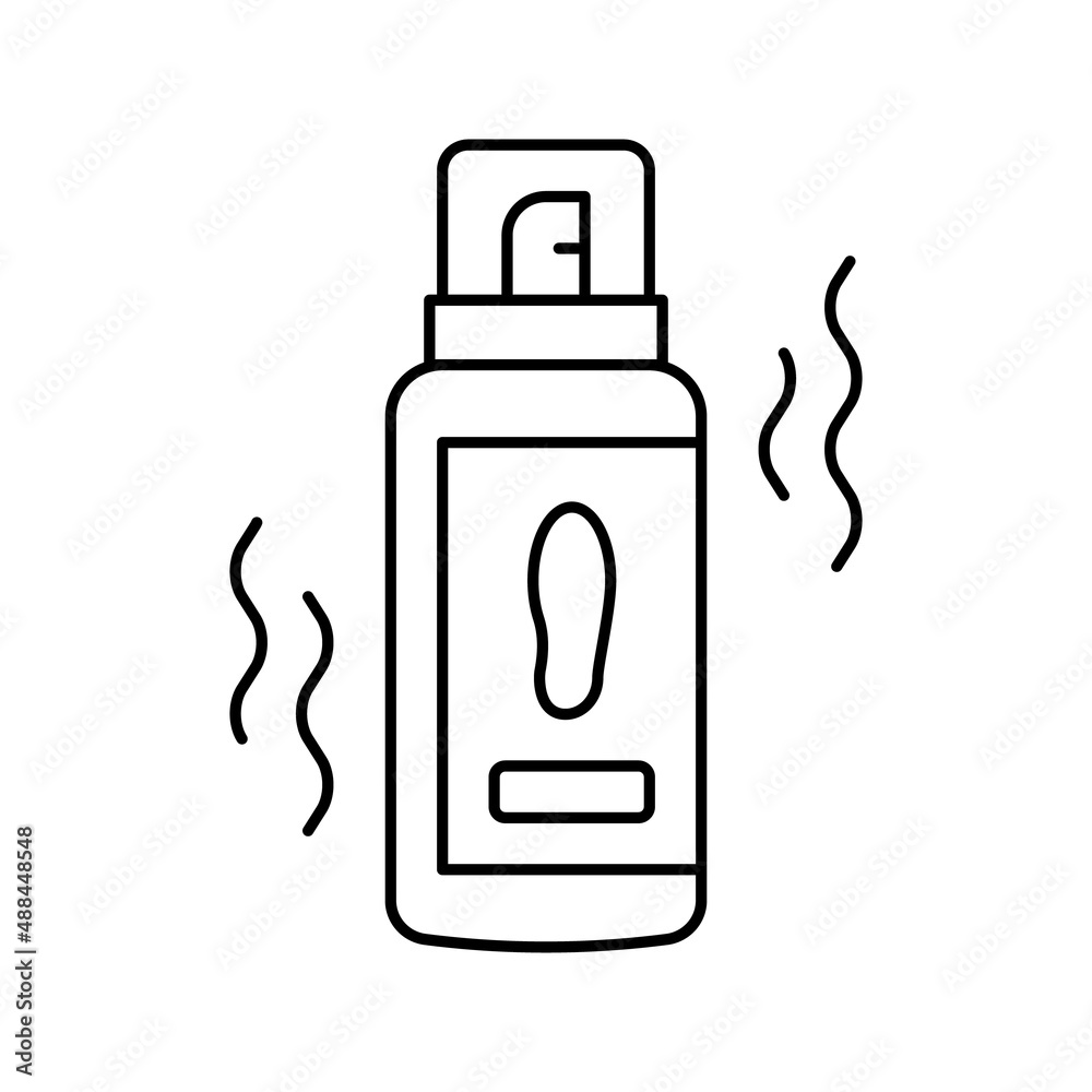 deodorant shoe care line icon vector illustration deodorant shoe care line icon vector illustration