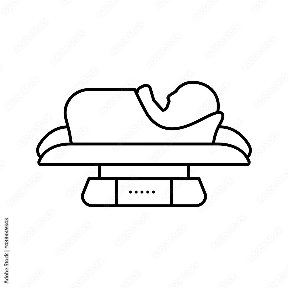 baby weight scale tool line icon vector illustration baby weight scale tool line icon vector illustration