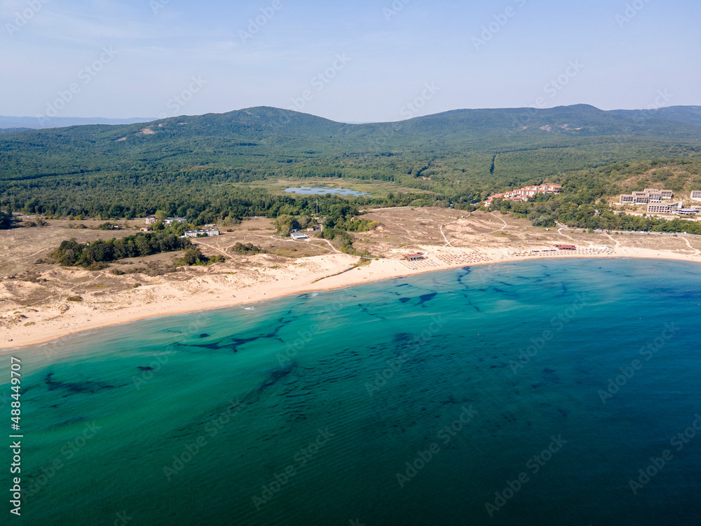 Amazing Aerial view of Arkutino beach, Bulgaria