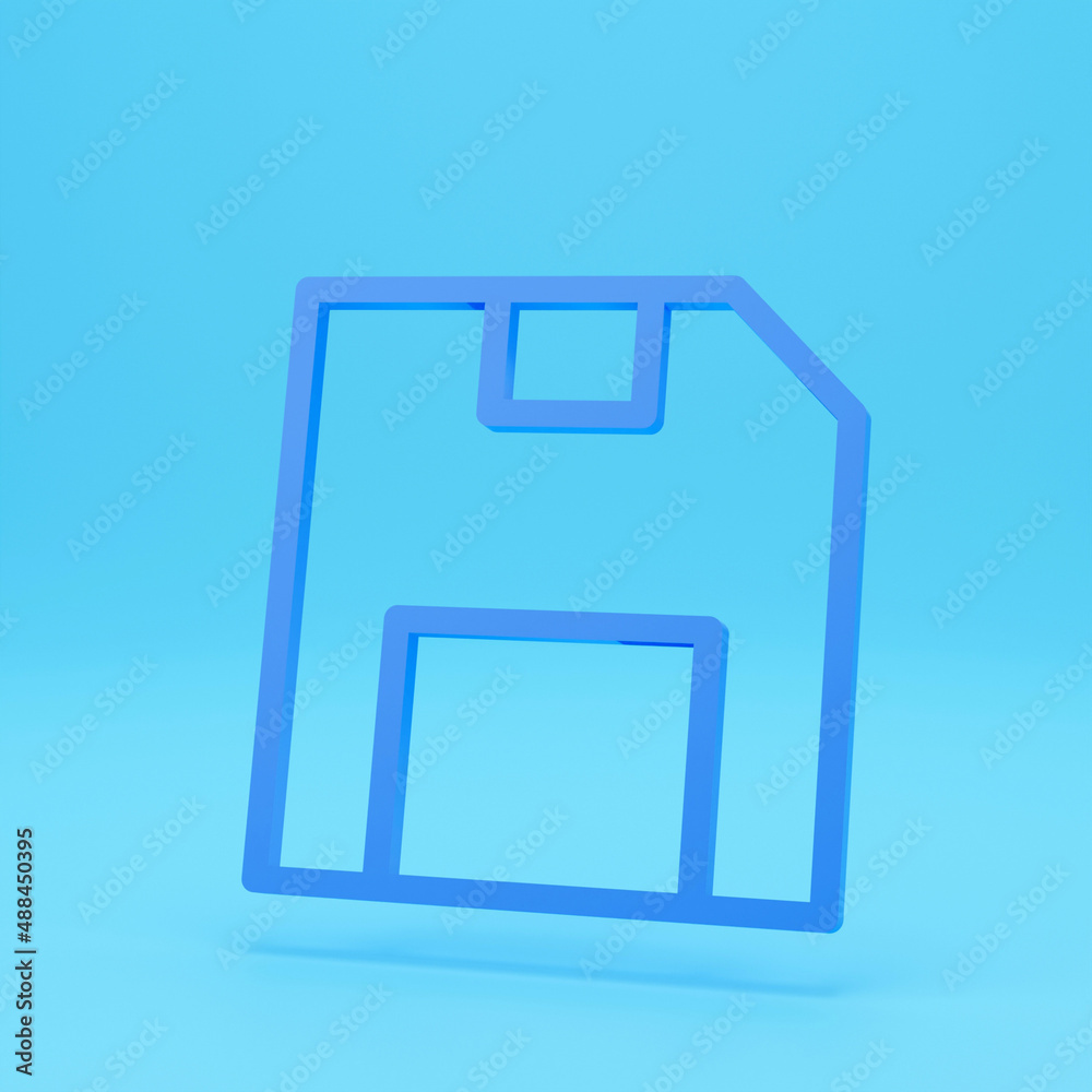 3d render of Save icon illustration. Isolated floppy disk symbol. Record line concept. Save diskette graphic design. Save data outline symbol for app. Floppy disc pictogram on colour background 3d render of Save icon illustration. Isolated floppy disk symbol. Record line concept. Save diskette graphic design. Save data outline symbol for app. Floppy disc pictogram on colour background
