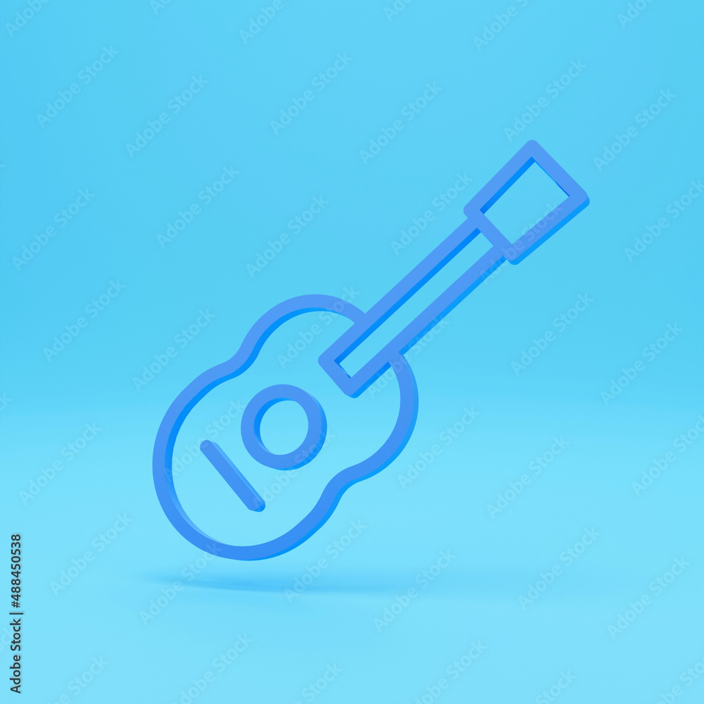 3d render of Acoustic guitar line icon. linear style sign for mobile concept and web design. Guitar musical instrument 3d render icon. Symbol, logo illustration 3d render of Acoustic guitar line icon. linear style sign for mobile concept and web design. Guitar musical instrument 3d render icon. Symbol, logo illustration