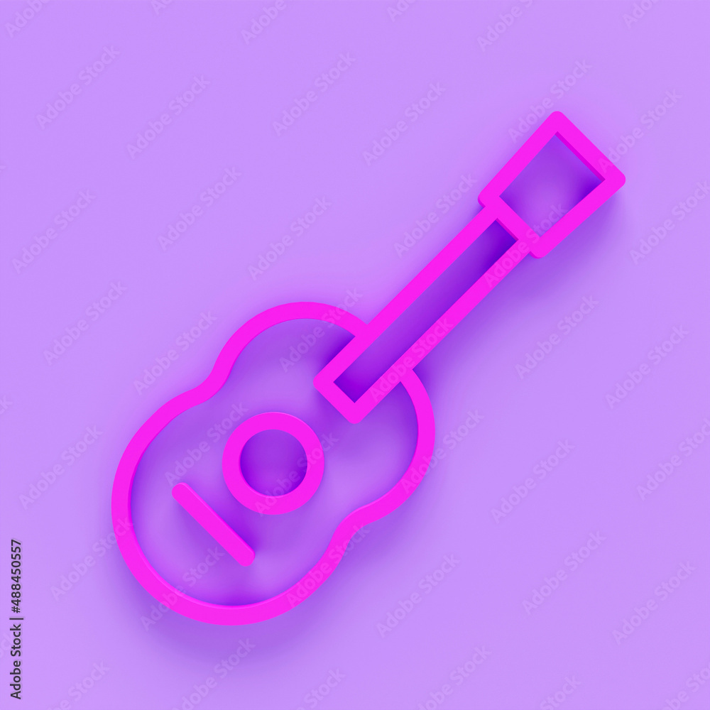 3d render of Acoustic guitar line icon. linear style sign for mobile concept and web design. Guitar musical instrument 3d render icon. Symbol, logo illustration 3d render of Acoustic guitar line icon. linear style sign for mobile concept and web design. Guitar musical instrument 3d render icon. Symbol, logo illustration