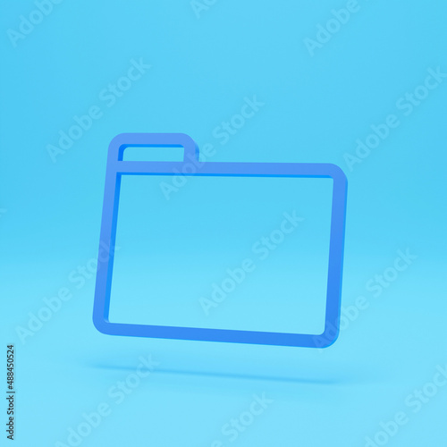 3d render of Document file line icon. Simple style. Collect, account, statement, bank, data, email, file, open folder concept. 3d rebder illustration isolated on colour background photo