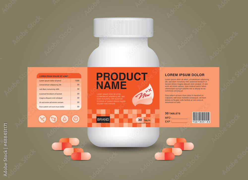 Supplement Bottle Packaging Cosmetic Package Product Design Beauty Label 3d  Supplement Bottle Vector 3d White Plastic Pills Box White Medical Container  Healthcare Bottle Realistic Mockup Stock Illustration - Download Image Now  - iStock