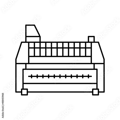 wheat separation industrial tool line icon vector illustration