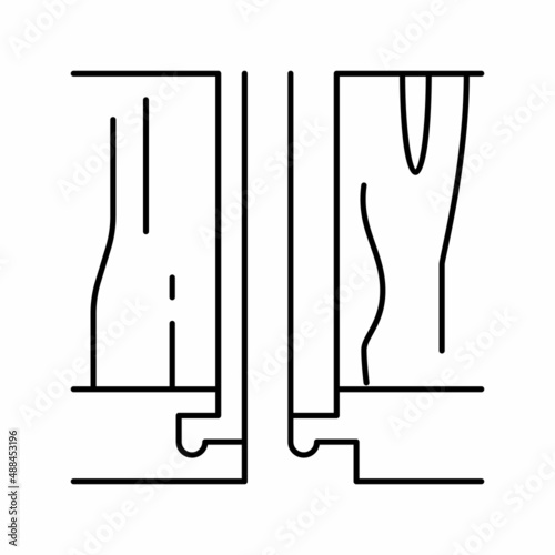 modular floor puzzle line icon vector illustration