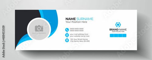 Corporate business email signature or email footer and personal social media cover with modern and minimal layout