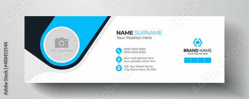 Corporate email signature or email footer and personal social media cover page design