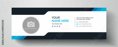 Clean and simple email signature template or email footer and personal social media cover page design