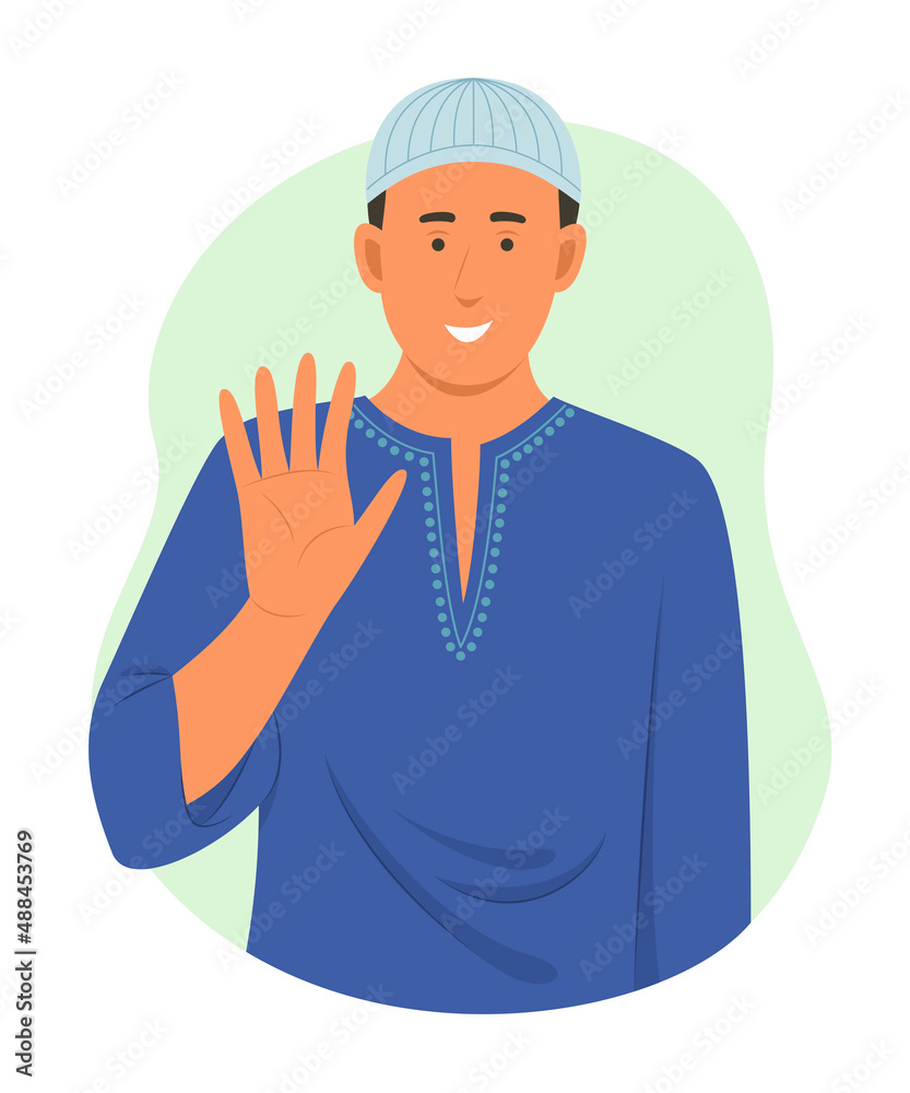 Muslim Man Greeting. Muslim Man Greeting.