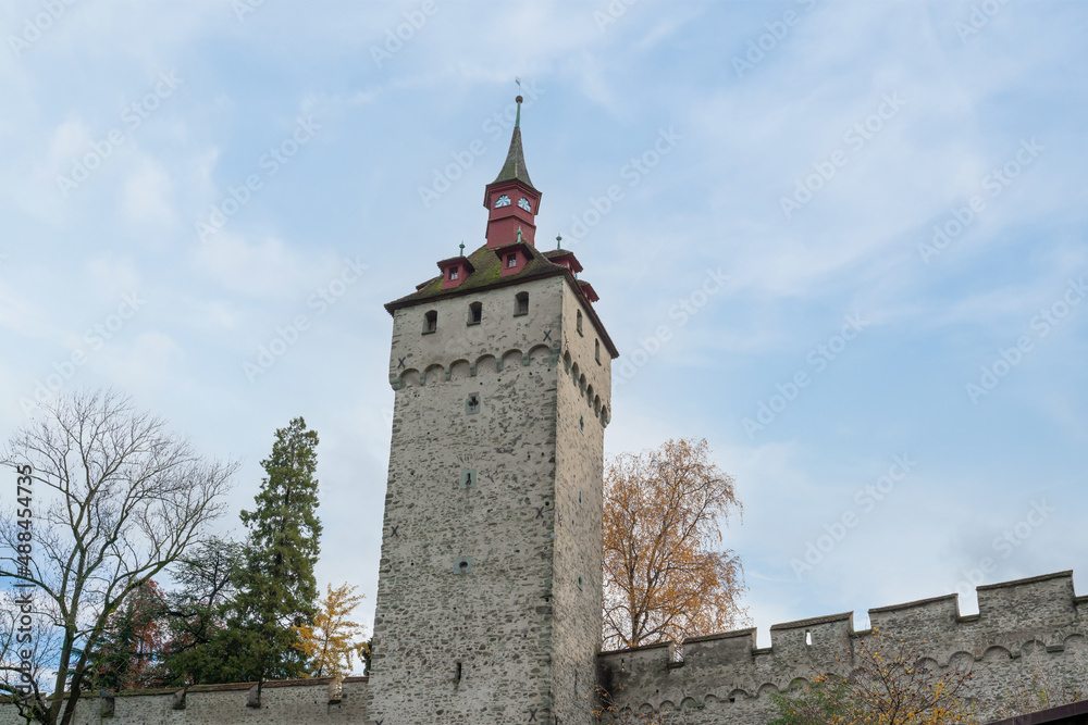 Watchtower or Heu Tower (Wachtturm) at Luzern Musegg Wall (Museggmauer) - Lucerne, Switzerland