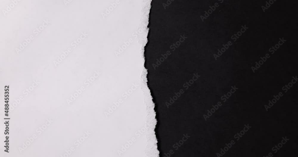 Half of the sheet was torn from white paper.