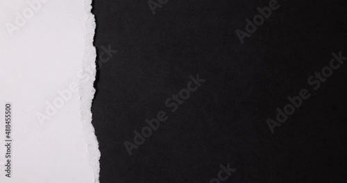 Half of the sheet was torn from white paper.