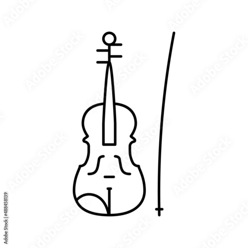 violin music instrument line icon vector illustration