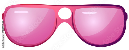 Vector illustration pink sunglasses isolated on white background.