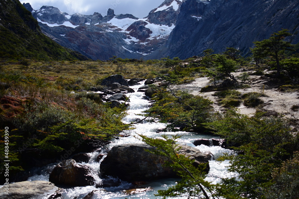 Landscape Lake Mountain Forest River Sky View Travel Ushuaia Tierra del Fuego Argentina End of the world Landscape Lake Mountain Forest River Sky View Travel Ushuaia Tierra del Fuego Argentina End of the world