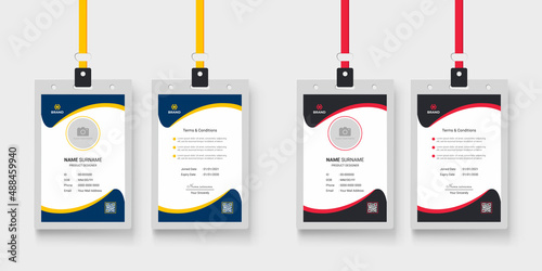 Clean and simple id card design bundle  |  corporate company employee identity card template