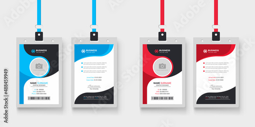 Modern and creative layout id card design | Corporate company employee identity card design with two color variation bundle