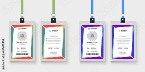 Elegant and colorful id card design  |  Multi color identity card design for your company employee