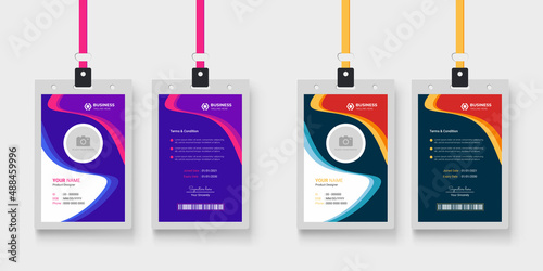 Elegant and colorful id card design  |  multicolor identity design for your company employee