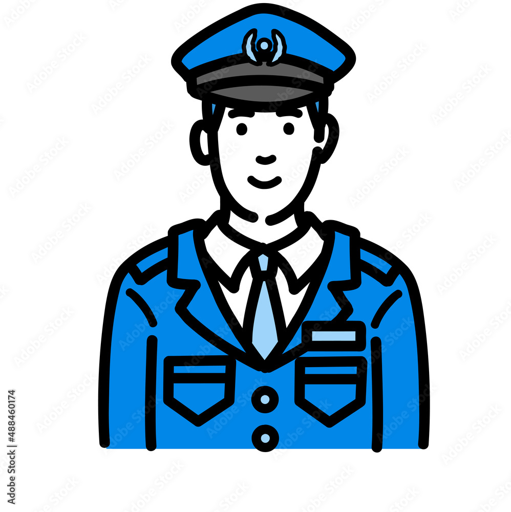 笑顔の警察官の男性
笑顔の警察官の男性