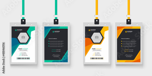 Modern and creative corporate company employee id card template with tow color variation bundle
