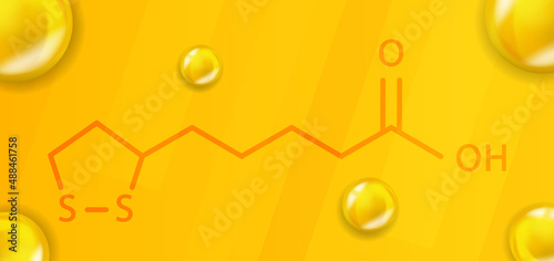 Vitamin N chemical formula. Vitamin N Realistic chemical molecular structure