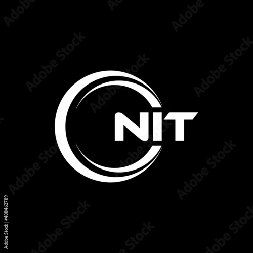 NIT letter logo design with black background in illustrator, vector logo modern alphabet font overlap style. calligraphy designs for logo, Poster, Invitation, etc.